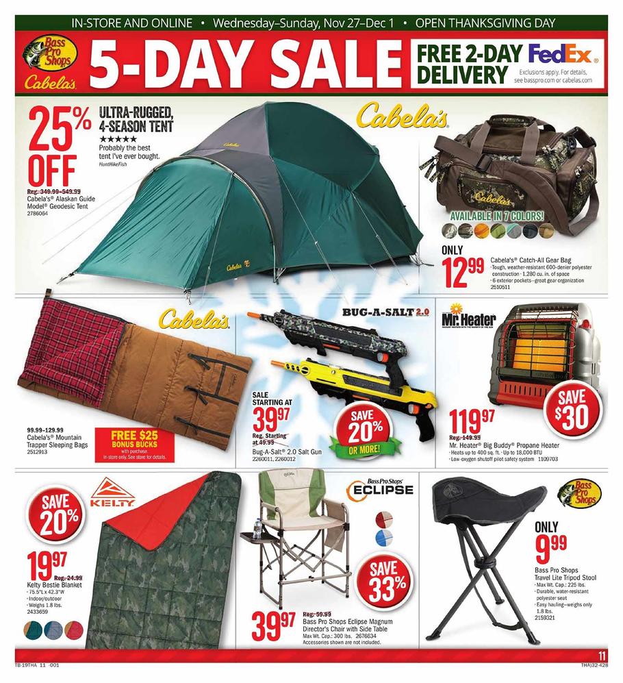 Cabelas and Bass Pro Shops Black Friday Ad Scan 2019