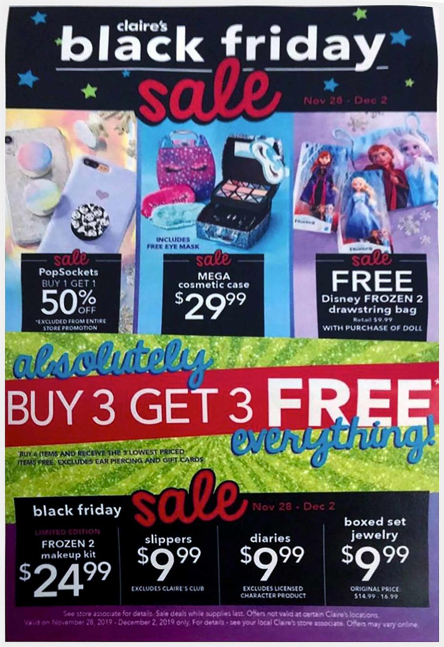 Claires Black Friday Ad Scan 2019